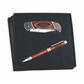 Italica Rosewood Twist Action Ballpoint Pen & Pocket Knife Gift Set